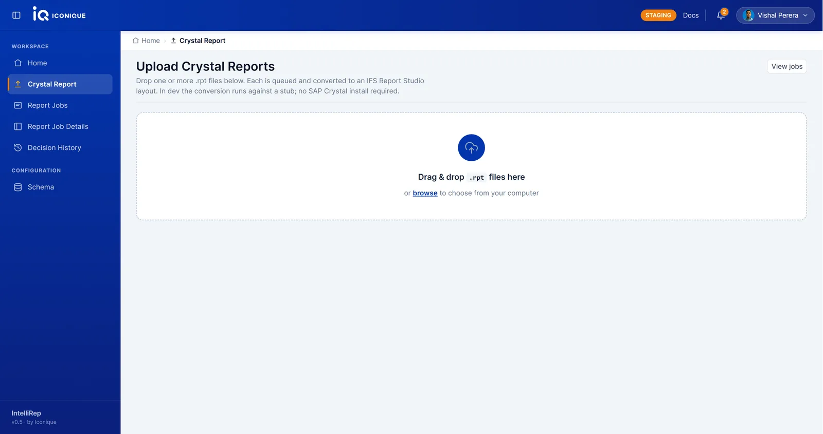 IntelliRep: Report upload